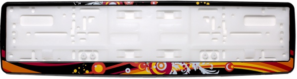 Рамка для номера автомобиля черная "Космос"