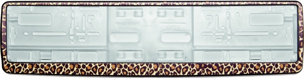 Рамка для номера автомобиля черная "Леопард"