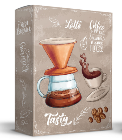 Упаковка с окошком "Время кофе" 180х50х255 мм