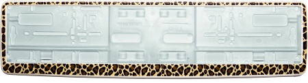 Рамка для номера белая "Леопард"