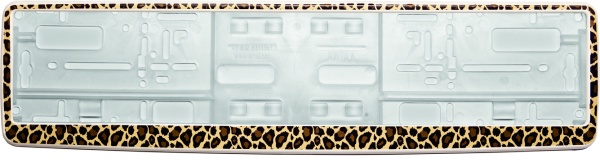 Рамка для номера белая "Леопард"