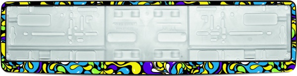 Рамка для номера автомобиля белая "Тутти-фрутти голубика"