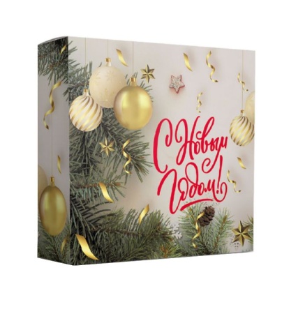 Упаковка с окошком “С новым годом” 155х40х155 мм